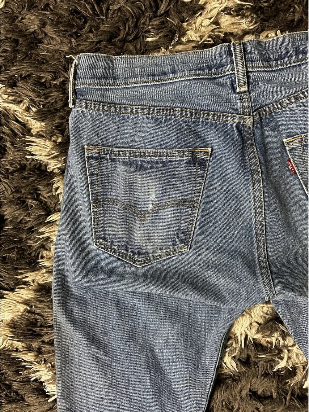 Vintage 90s Levi's 501 Button Fly Straight Leg Denim Jeans Blue Mens 34x32